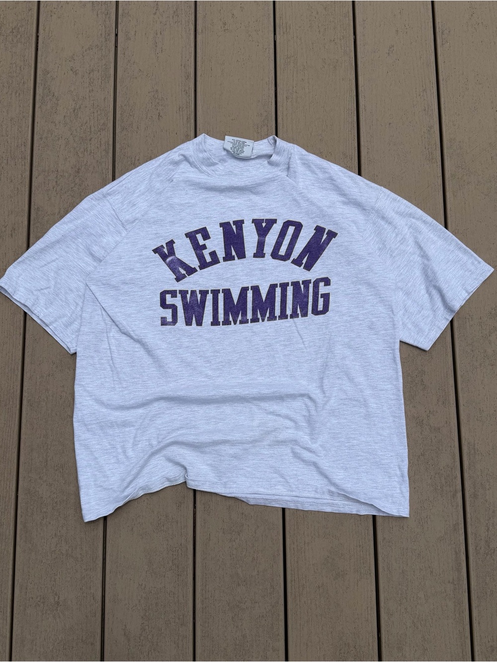 Vintage 90s Kenyon Swimming Made in USA College Spellout Shirt Men’s Medium NCAA